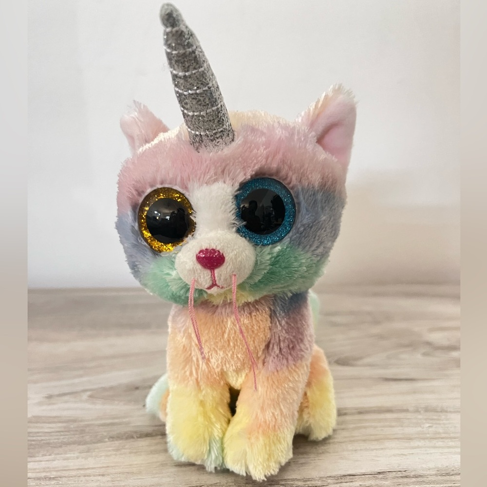 TY Beanie Boos Unicorn Cat "Heather " Plush Stuffed Animal